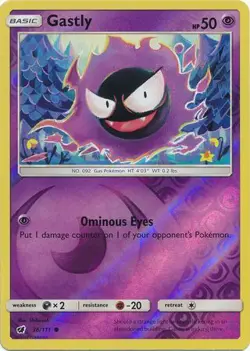 Pokemon TCG Crimson Invasion - Gastly 36/111 (Reverse Holo) - Image 1