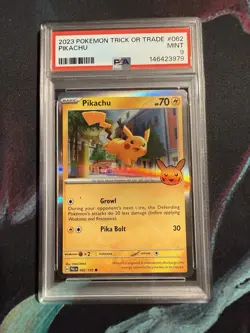 Pokemon 2023 Pikachu Trick Or Trade 062/193 Holo PSA 9 - Image 1