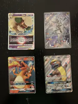 Pokemon TCG Lot Whimsicott VSTAR, Reshiram, Charizard GX, Gumshoos GX Sun & Moon - Image 1