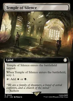 MTG Fallout *FOIL* EXTENDED ART R Temple of Silence #0524 - Image 1