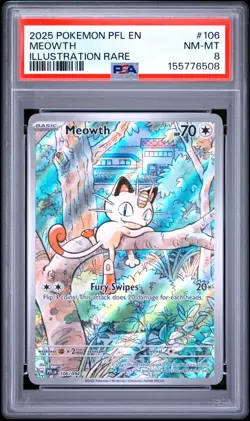 2025 POKEMON PFL EN-PHANTASMAL FLAMES 106 MEOWTH ILLUSTRATION RARE - Image 1