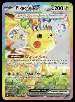 Pokemon Cards Pikachu ex 238/191 Surging Sparks Special Illustration Rare NM - Image 1