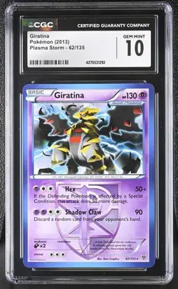✨✨ CGC 10 Giratina Team Plasma 62/135 Plasma Storm Pokemon Card - Image 1