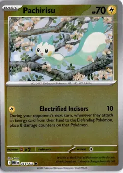 Pachirisu 051/132 Reverse Holo ME01: Mega Evolution Pokemon Card TCG - Image 1