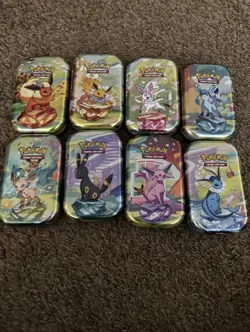 *EMPTY* Pokemon Prismatic Evolution Mini Tin Set - Including ART and COINS x8 - Image 1