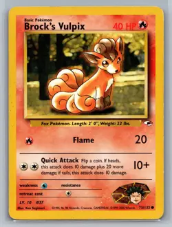 Brock's Vulpix Gym Heroes #073/132 Common Pokemon Card - Image 1