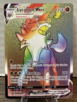 Pokemon TCG - Evolving Skies Lycanroc VMAX Holo Secret Rare Card 213/203 - Image 1