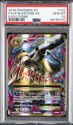 2016 POKEMON XY EVOLUTIONS #102 FULL ART/M BLASTOISE EX PSA 10 - Image 1