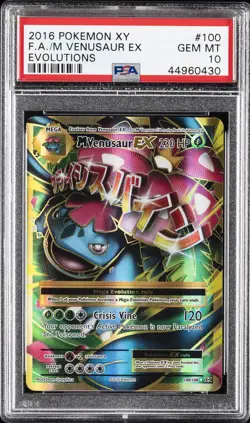 2016 POKEMON XY EVOLUTIONS #100 FULL ART/M VENUSAUR EX PSA 10 - Image 1