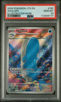 2025 POKEMON JTG EN-JOURNEY TOGETHER #162 WAILORD IR PSA 10 - Image 1