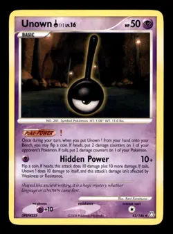 Unown [!] 42/146 Rare Legends Awakened Pokemon Near Mint - Image 1