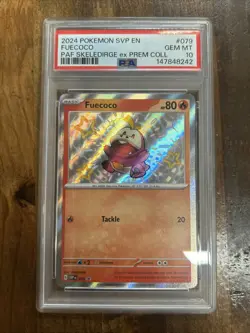 GRADED PSA 10 2024 Pokemon SVP EN Fuecoco PAF Skeleridge ex Prem Coll #079 - Image 1