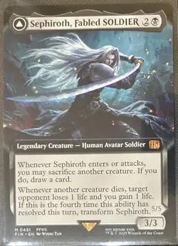 Sephiroth, Fabled SOLDIER 451 Mythic Regualar Extended Art Final Fantasy MTG - Image 1