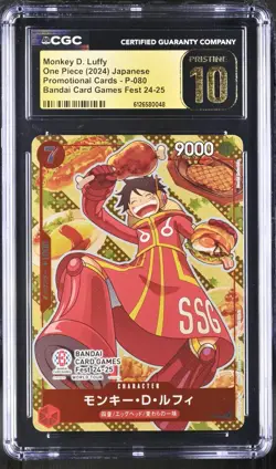 One Piece Japanese Monkey D. Luffy P-080 Bandai Fest 24-25 Promo PRISTINE CGC 10 - Image 1