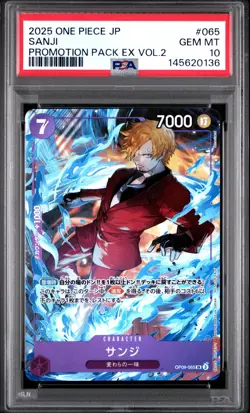 2025 ONE PIECE JAPANESE PROMOTION PACK EX VOL.2 #065 SANJI PSA 10 - Image 1