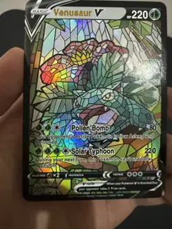 Venusaur Ivysaur Bulbasaur V Pokemon Card CUSTOM - Bundle Of 3 Stained Glass - Image 2