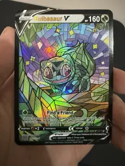 Venusaur Ivysaur Bulbasaur V Pokemon Card CUSTOM - Bundle Of 3 Stained Glass - Image 5