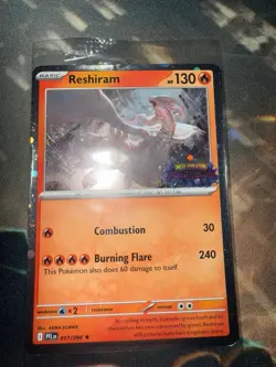 Reshiram 017 / 094 Mega Evolution Phantasmal Flames Black Star Holo Promo Card - Image 1