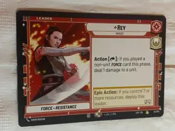 STAR WARS UNLIMITED TCG LOF REY Leader Rare Card NM - Image 1