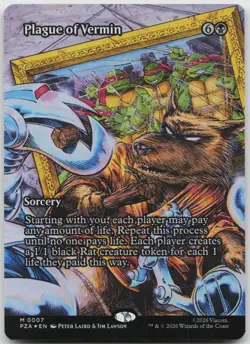 PLAGUE OF VERMIN (BORDERLESS) 7 TMNT MAGIC: THE GATHERING FOIL NM/M - Image 1