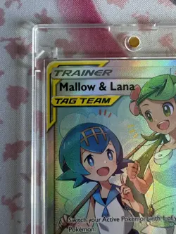 Pokemon TCG Cosmic Eclipse Mallow & Lana 231/236 Full Art Holo TAG TEAM UR EN - Image 3