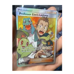 Pokemon TCG Professor Elm's Lecture 213/214 SM Lost Thunder Ultra Rare Holo LP - Image 1