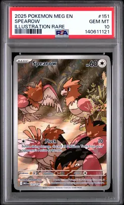 2025 POKEMON MEG EN-MEGA EVOLUTION #151 SPEAROW IR PSA 10 - Image 1