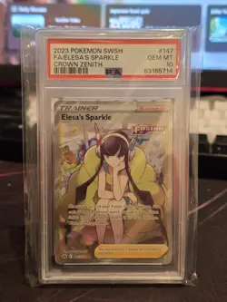 2023 Pokemon SWSH Crown Zenith Elesas Sparkle FA Ultra Rare 147/159 #147 PSA 10 - Image 1