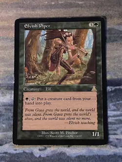 Elvish Piper Urza's Destiny HEAVILY PLD Green Rare MAGIC GATHERING CARD ABUGames - Image 1