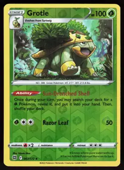 Grotle 007/172 Uncommon Brilliant Stars Pokemon Reverse Holo Lightly Played - Image 1