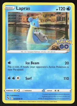 Lapras 023/078 Holo Rare Pokemon GO Pokemon Holo Lightly Played - Image 1