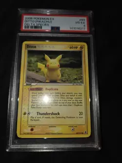 2005 Pokemon EX Delta Species Ditto Pikachu #63 Rare Non-Holo PSA 4 VG-EX... - Image 3