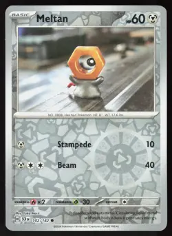 Meltan 102/142 Common Stellar Crown Pokemon Reverse Holo Near Mint - Image 1