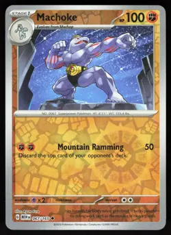Machoke 067/165 Uncommon 151 Pokemon Reverse Holo Near Mint - Image 1