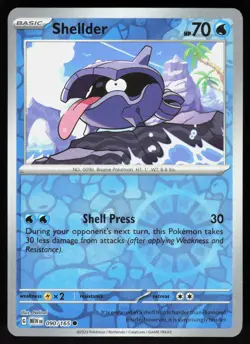 Shellder 090/165 Common 151 Pokemon Reverse Holo Near Mint - Image 1