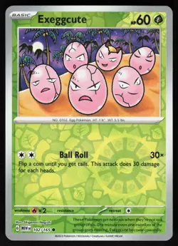 Exeggcute 102/165 Common 151 Pokemon Reverse Holo Near Mint - Image 1