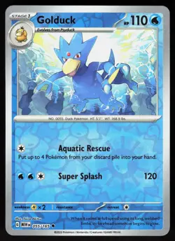 Golduck 055/165 Uncommon 151 Pokemon Reverse Holo Near Mint - Image 1