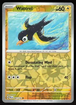 Wattrel 081/193 Common Paldea Evolved Pokemon Reverse Holo Near Mint - Image 1