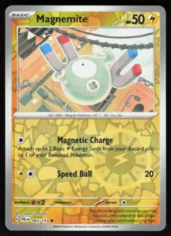 Magnemite 065/193 Common Paldea Evolved Pokemon Reverse Holo Near Mint - Image 1