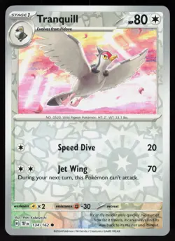 Tranquill 134/162 Common Temporal Forces Pokemon Reverse Holo Near Mint - Image 1