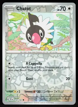 Chatot 132/162 Common Temporal Forces Pokemon Reverse Holo Near Mint - Image 1