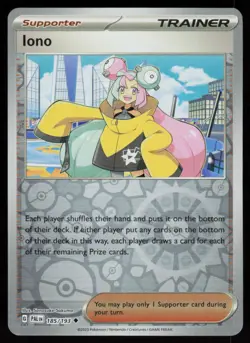 Iono 185/193 Uncommon Paldea Evolved Pokemon Reverse Holo Lightly Played - Image 1