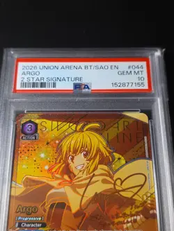 2026 UNION ARENA UEX06BT/SAO SWORD ART ONLINE VOL.2 2 STAR SIG #044 ARGO PSA 10 - Image 3