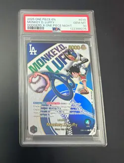 PSA 10 Monkey D. Luffy 010 One Piece Promos Dodgers X One Piece Night ONE PIECE - Image 1