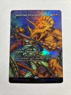 Silverclad Ferocidons Borderless Teenage Mutant Ninja Turtles Foil + Bonus Card! - Image 1