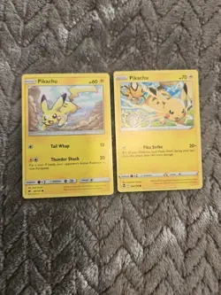 X2 Pokemon TCG Card PIKACHU 49/195 + Pikachu 40/147 2017 & 2022 - Image 1