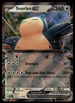 POKEMON SNORLAX EX PRISMATIC EVOLUTIONS 076/131 HOLO DOUBLE RARE NM/M - Image 1