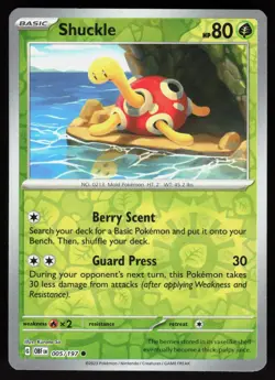 Shuckle 005/197 Common Obsidian Flames Pokemon Reverse Holo Near Mint - Image 1