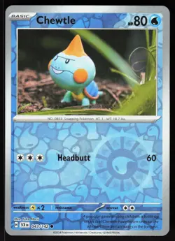 Chewtle 43/142 Common Stellar Crown Pokemon Reverse Holo Near Mint - Image 1
