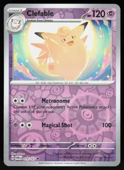 Clefable 079/167 Uncommon Twilight Masquerade Pokemon Reverse Holo Near Mint - Image 1